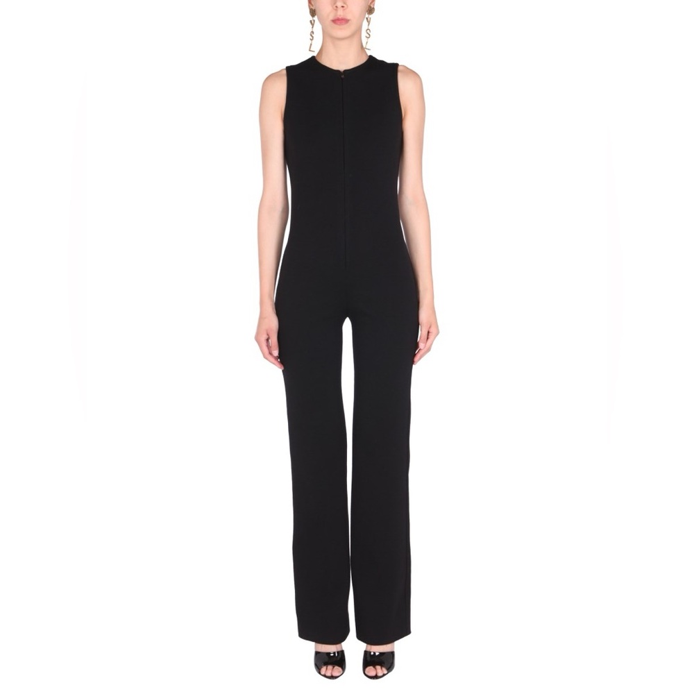 SAINT LAURENT Compact Wool Jersey Jumpsuit In Black